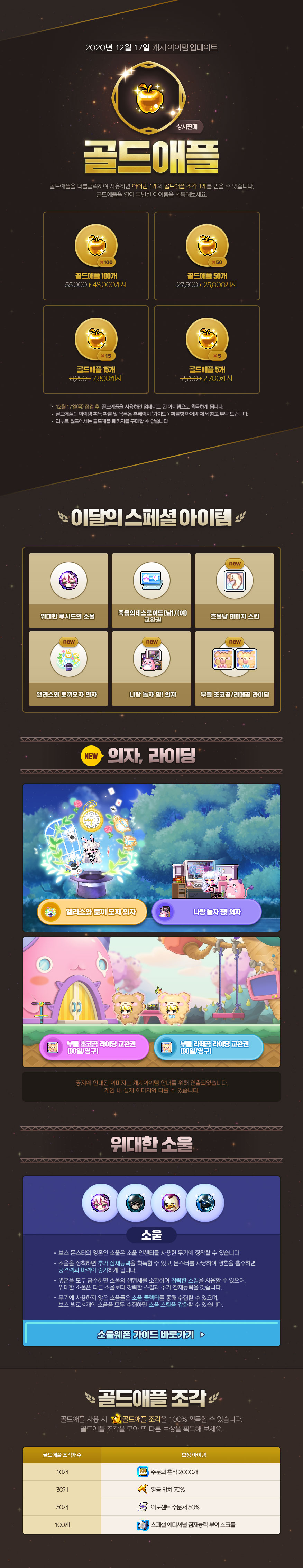 2020년 12월 17일 캐시 아이템 업데이트