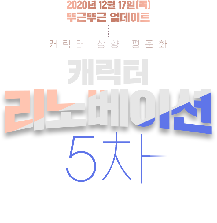 2020년 12월 17일(목) 뚜근뚜근 업데이트 캐릭터 상향 평준화 캐릭터 리노베이션 5차 보리스/막시민